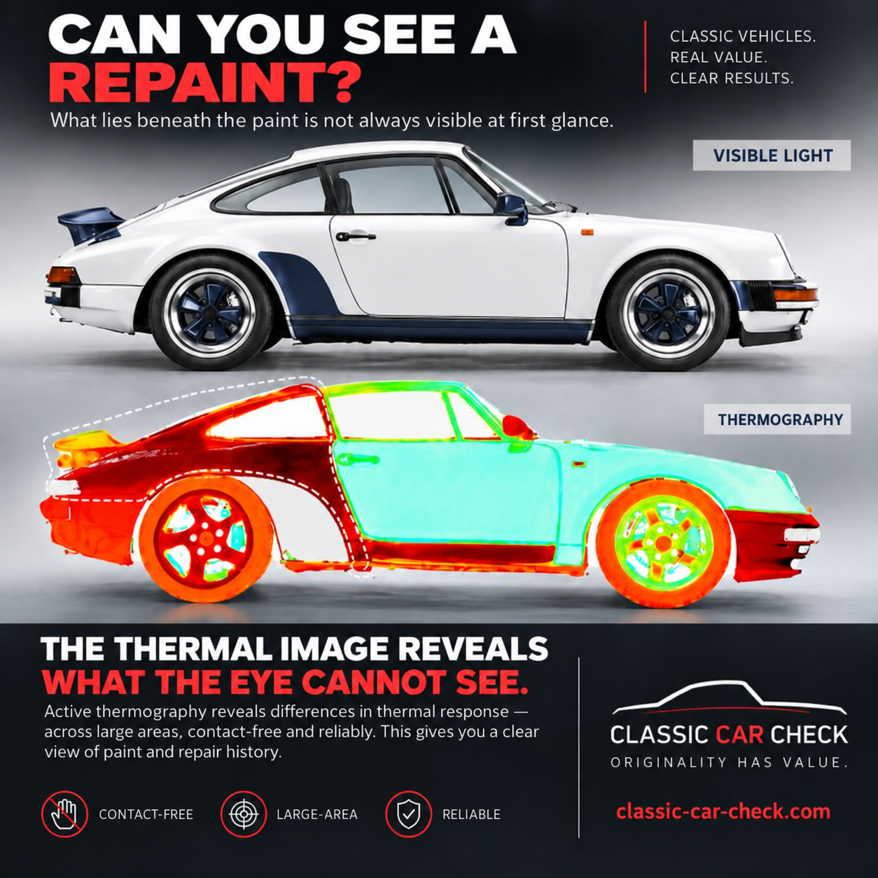 Porsche in visible light and thermography